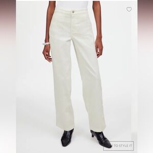 Madewell Emmett wide leg pant in cream corduroy